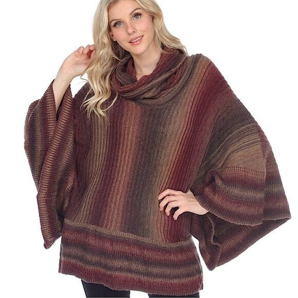 Dor Dor Couture Anthropologie Cowl Neck Poncho Sweater Size Large - Picture 16 of 16